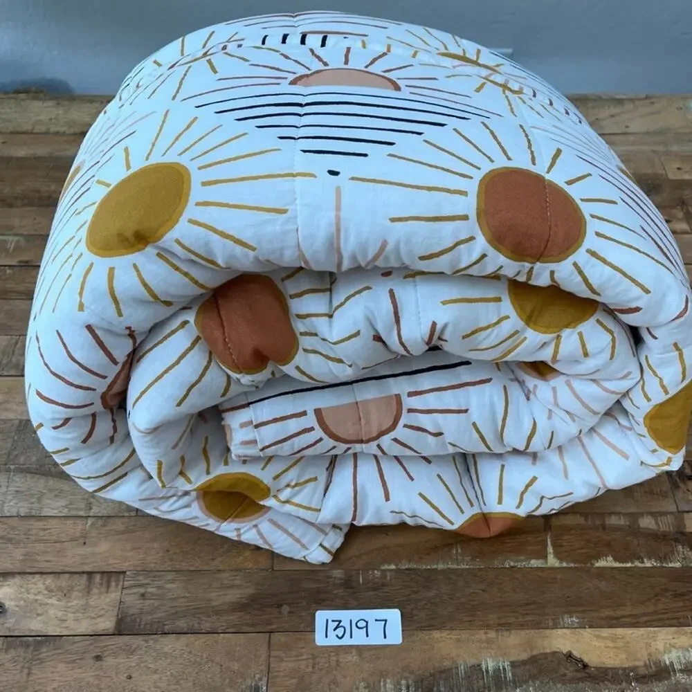 Urban Outfitters Geo Sun Queen Quilt Stitched Quilt Cotton Cover 86x86